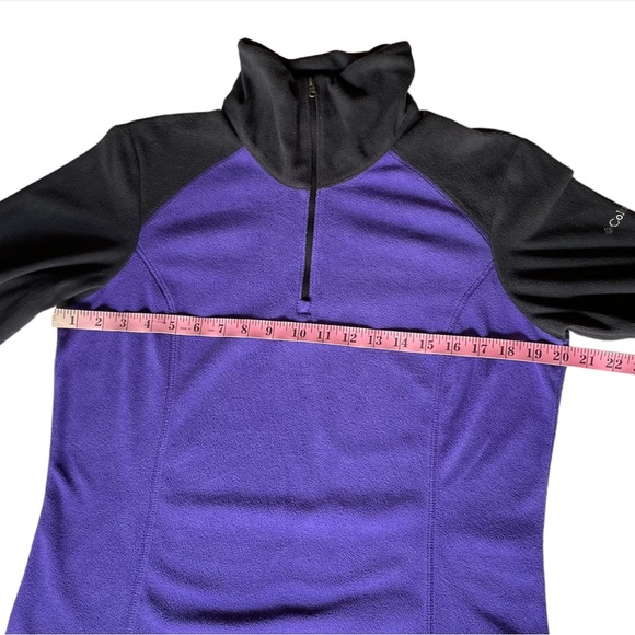 Columbia Women's Color Block Purple/Black Fleece 1/4 Zip Up Jacket Size Large - Picture 10 of 11